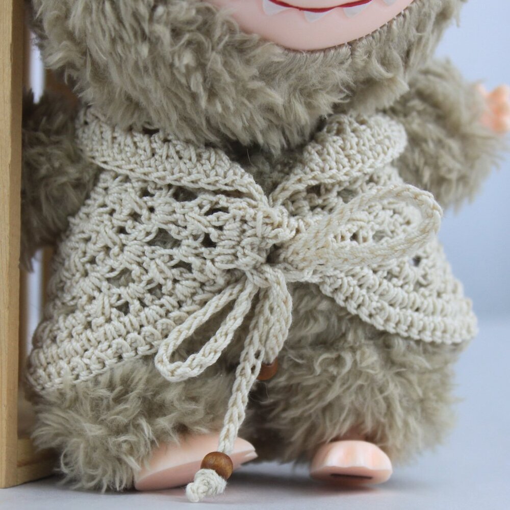 Handcrafted Cream Crocheted Labubu Doll Vest